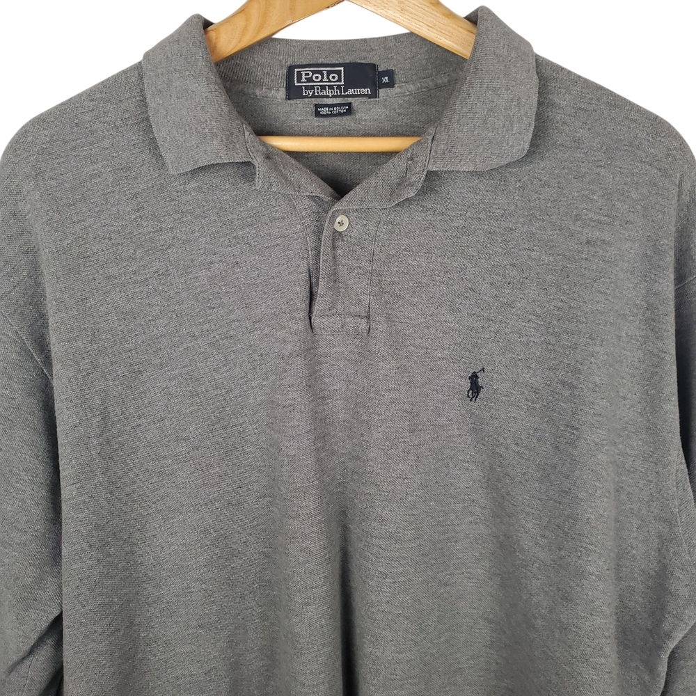 Polo by Ralph Lauren Men's Gray Long Sleeve Polo. XL. #0216 - Picture 2 of 12
